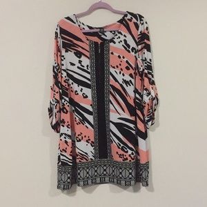 Dress coral/black cute w/sandels or heels